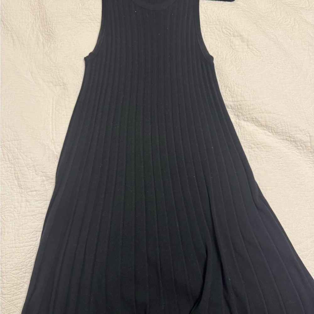 Banana Republic Black Ribbed Knit Midi Dress